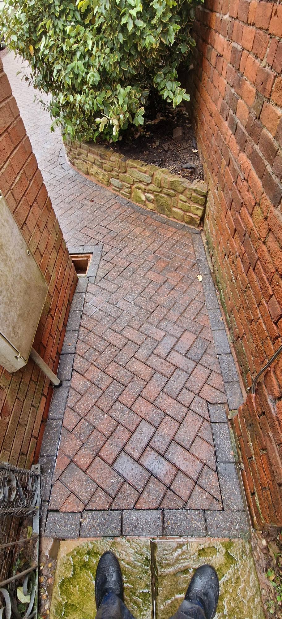 Block paved driveway after professional pressure washing in Redditch, Worcestershire
